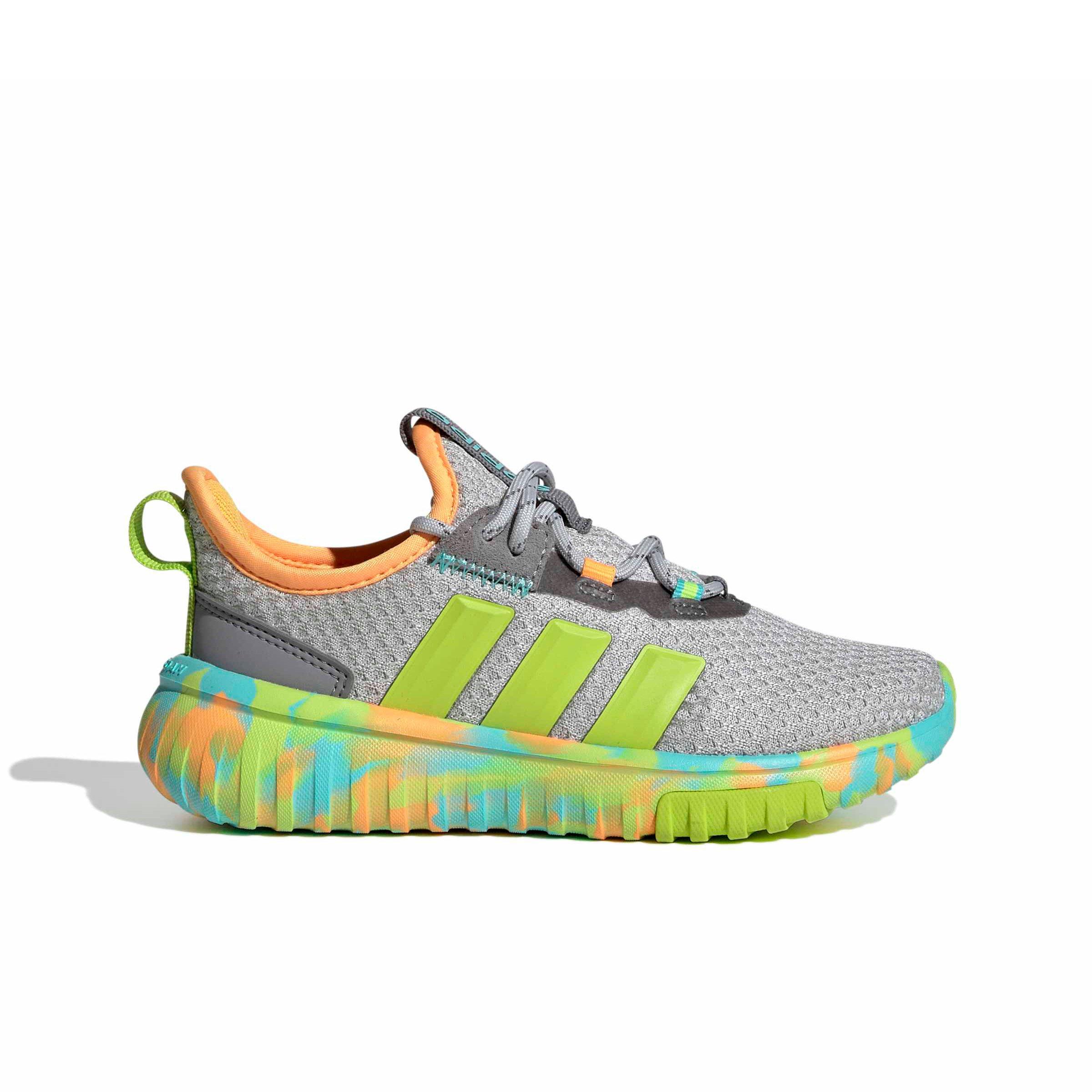 adidas Kaptir 4.0 "Grey Two/Solar Slime/Flash Aqua" Grade School Boys' Shoe - GREY/SLIME/AQUA
